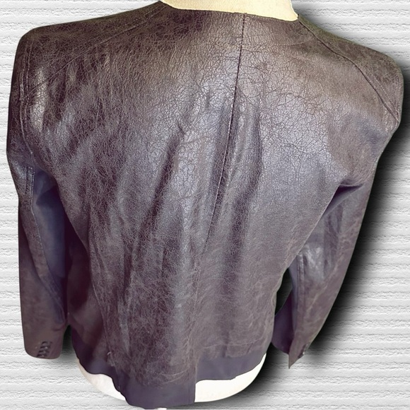 Lysse Black ‘Origami’ 2 Layer Lapel Open Front Vegan Leather Jacket Size XS - Picture 9 of 16